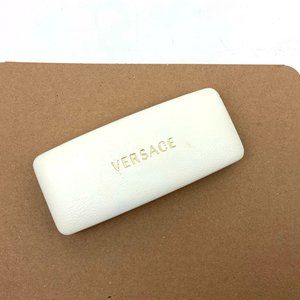 Versace White Leather Clamshell Glasses Case